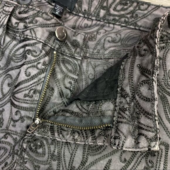 Joes Jeans Gracie Paisley Embroidered Black Collection Jeans Gray Black Size 27 - Picture 6 of 12